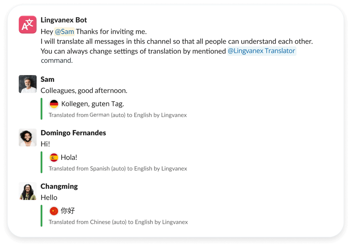 Automatic Translation in Channel